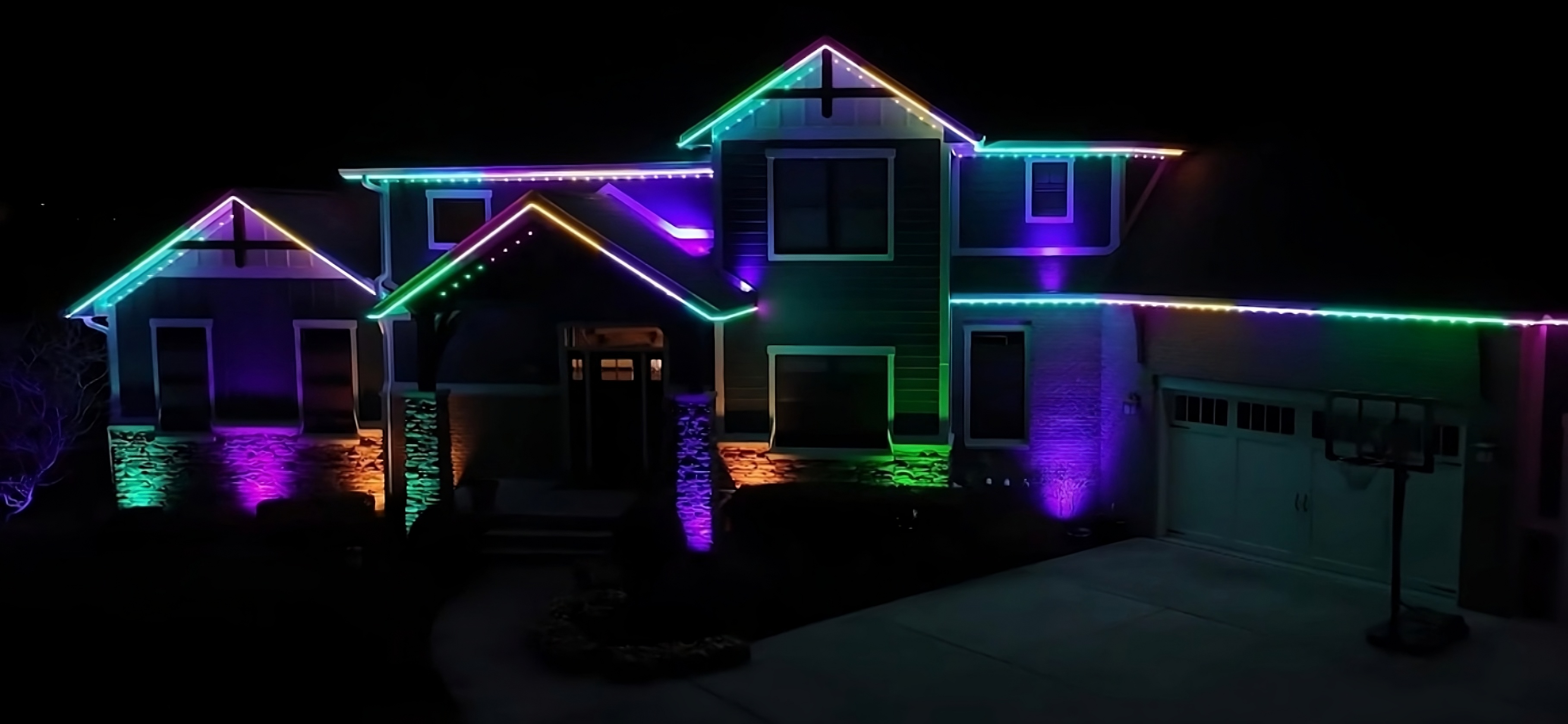 House with beautiful outdoor lighting - Let There Be Light